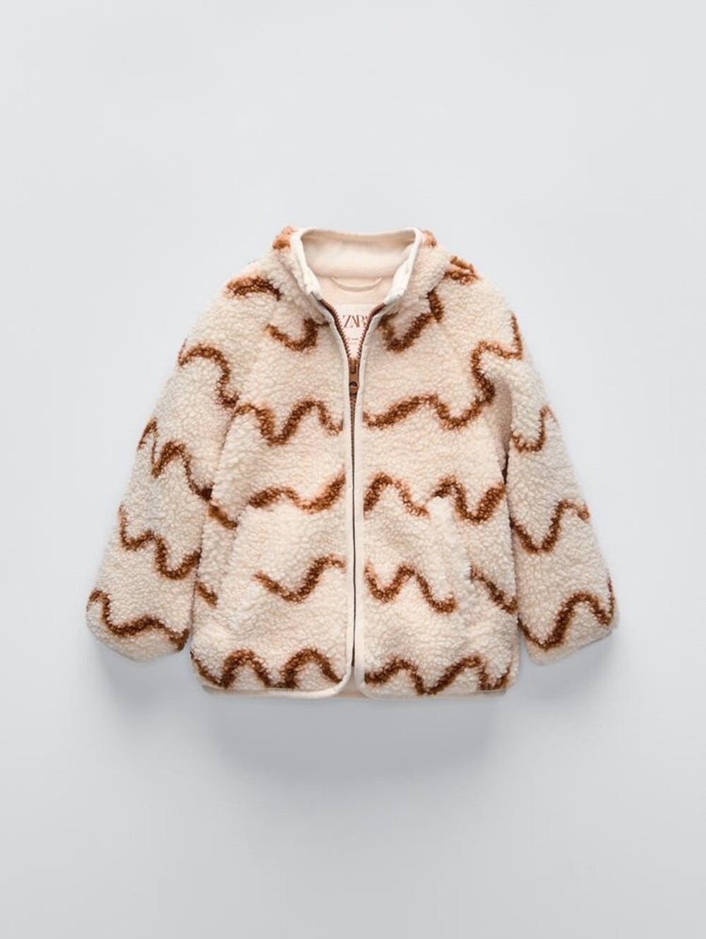 ZARA KIDS PRINTED FAUX SHEARLING JACKET SIZE 5 YEARS